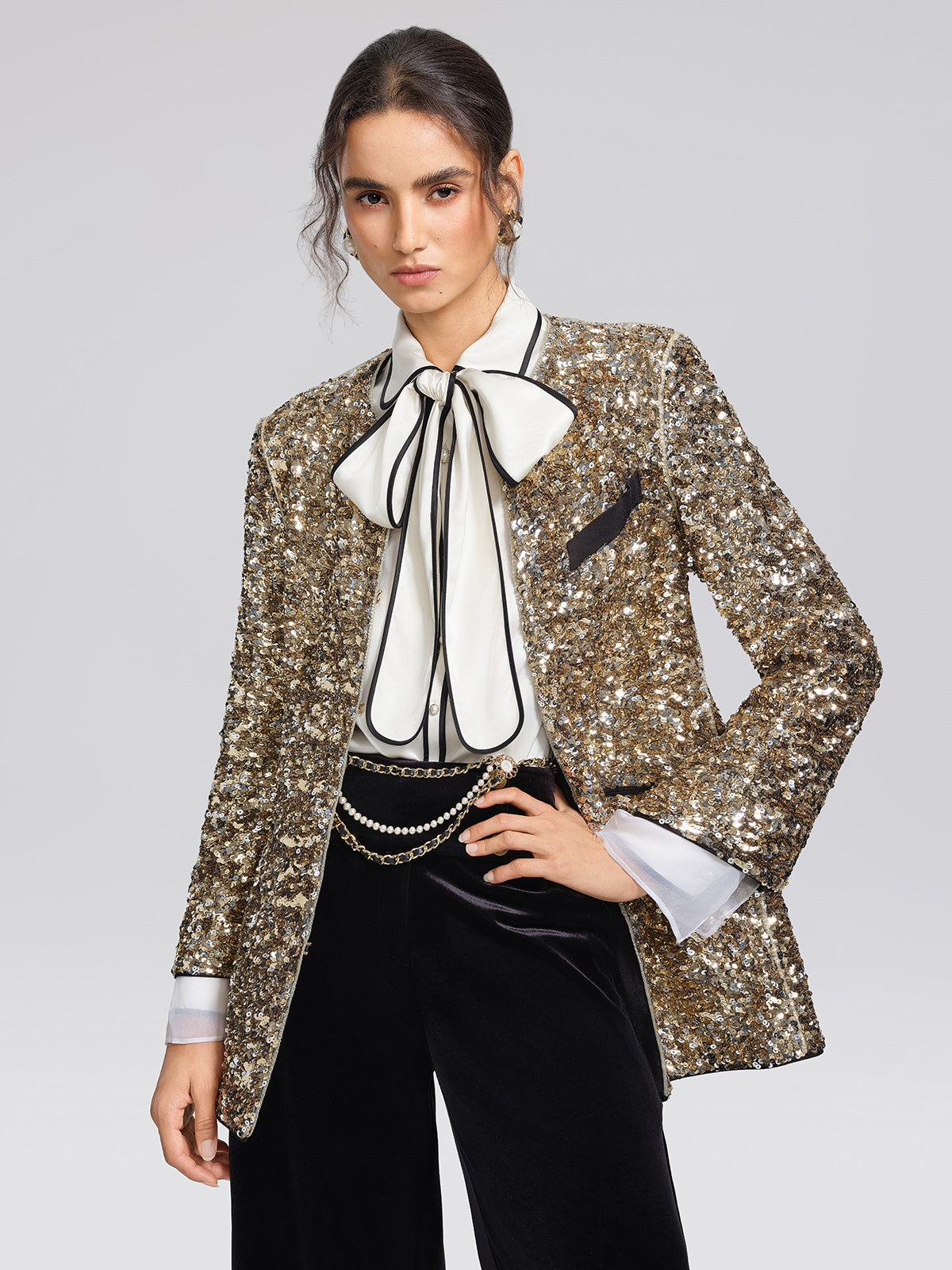 Light Luxury Sequin Heavy-Duty Blazer
