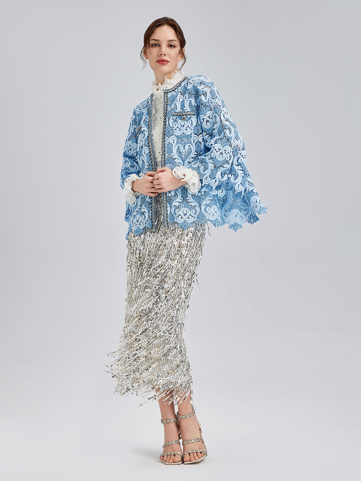 Baroque Two-Tone Lace Jacket