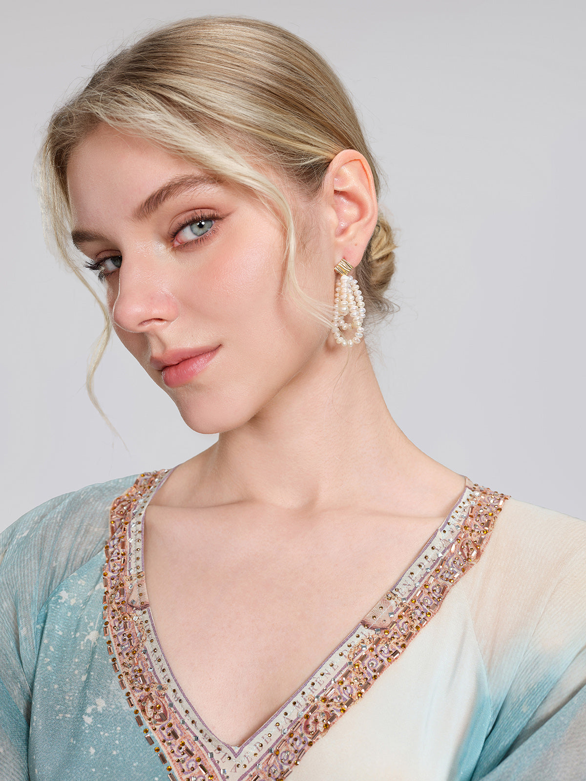 Baroque Pearl Woven Vintage Earrings