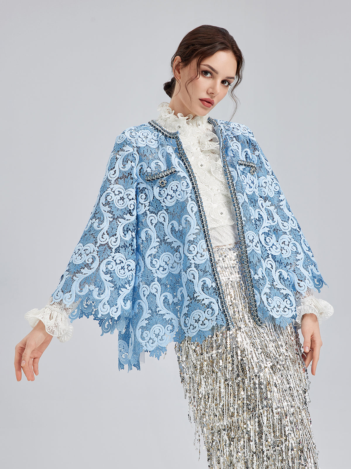Baroque Two-Tone Lace Jacket