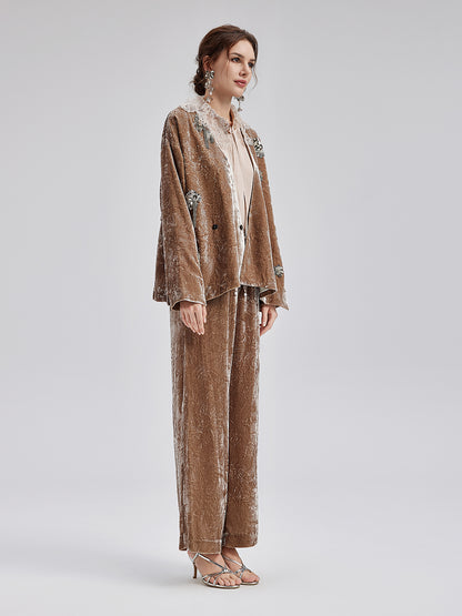 Silk Velvet Tassel Beaded Set