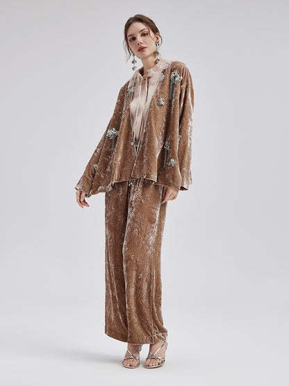 Silk Velvet Tassel Beaded Set