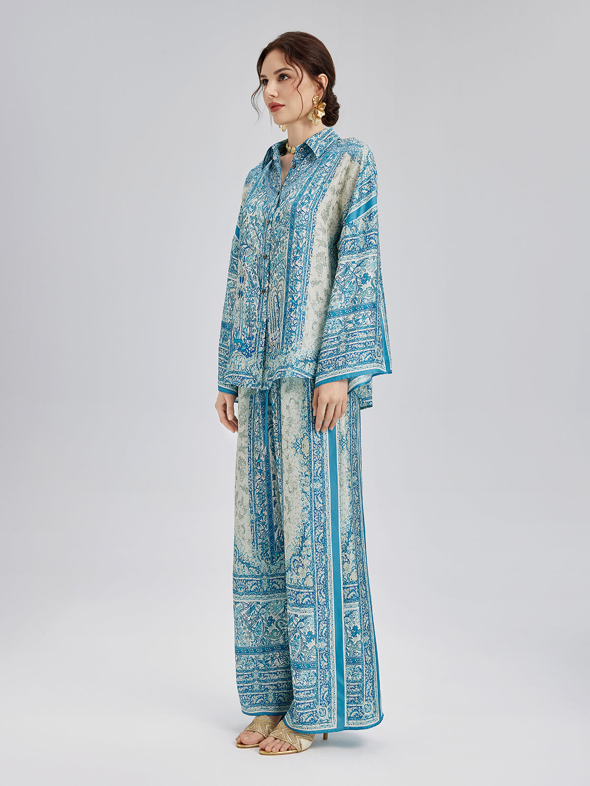 Baroque Printed Silk Lounge Set