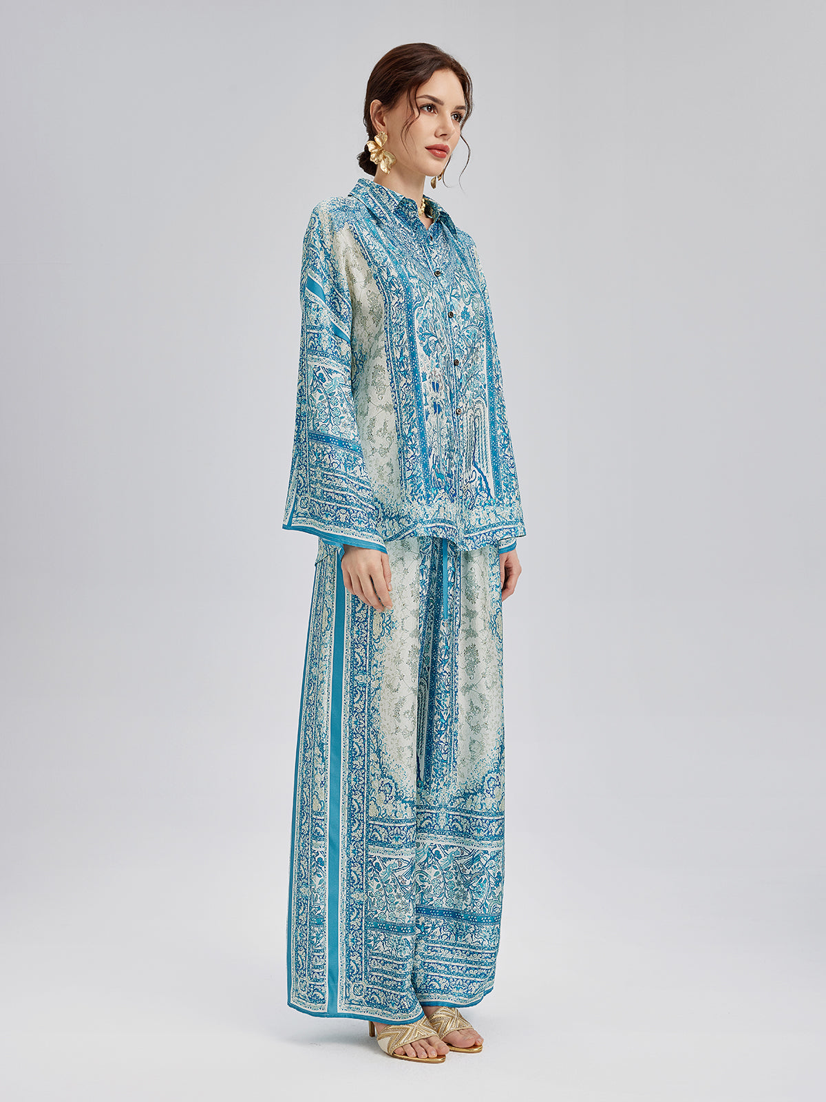Baroque Printed Silk Lounge Set