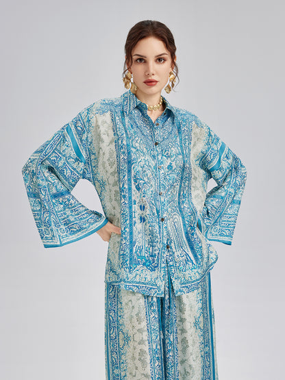 Baroque Printed Silk Lounge Set