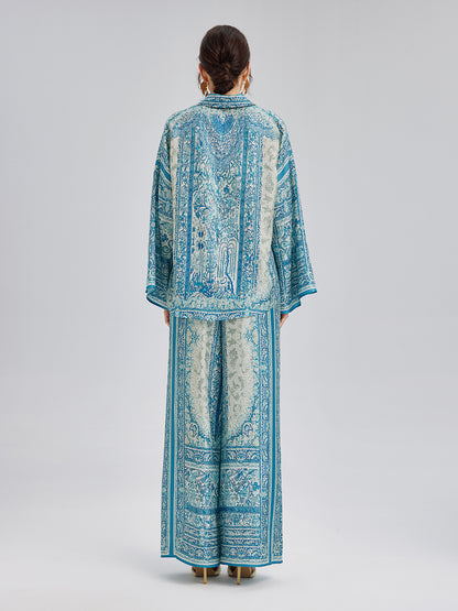 Baroque Printed Silk Lounge Set