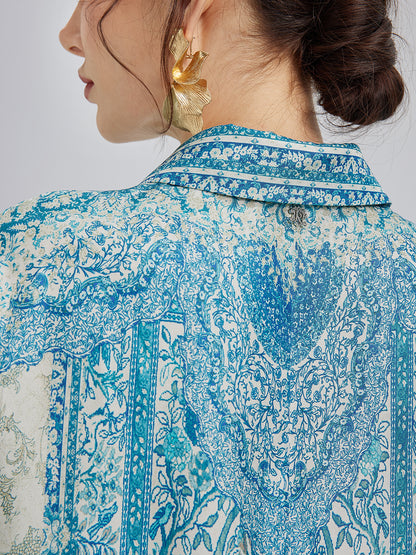 Baroque Printed Silk Lounge Set