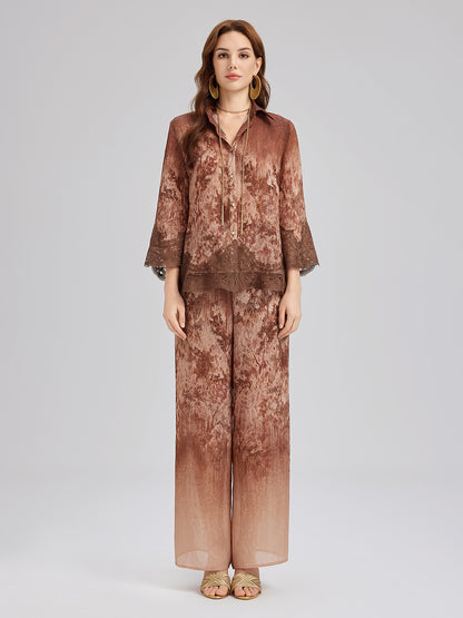 Ombre Lace Panel Shirt