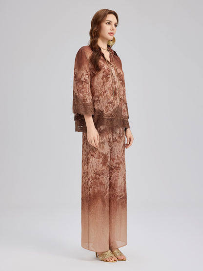 Ombre Lace Trim Pants