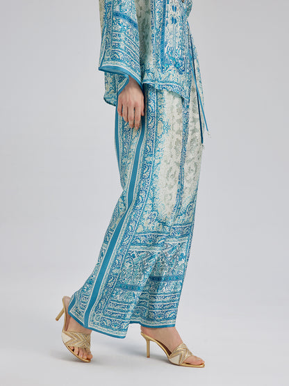 Baroque Printed Silk Lounge Set