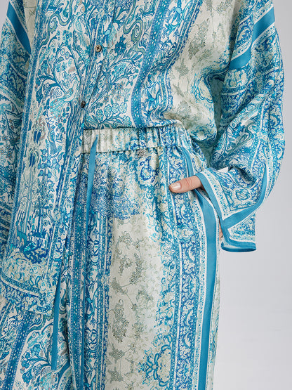Baroque Printed Silk Lounge Set