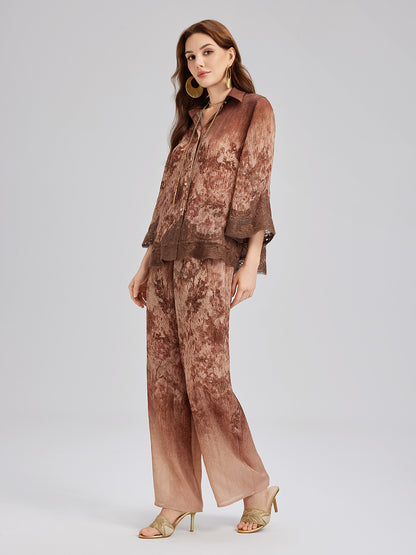 Ombre Lace Trim Pants