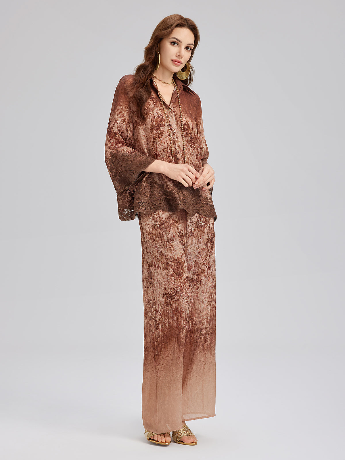 Final Sale | Ombre Lace Panel Shirt