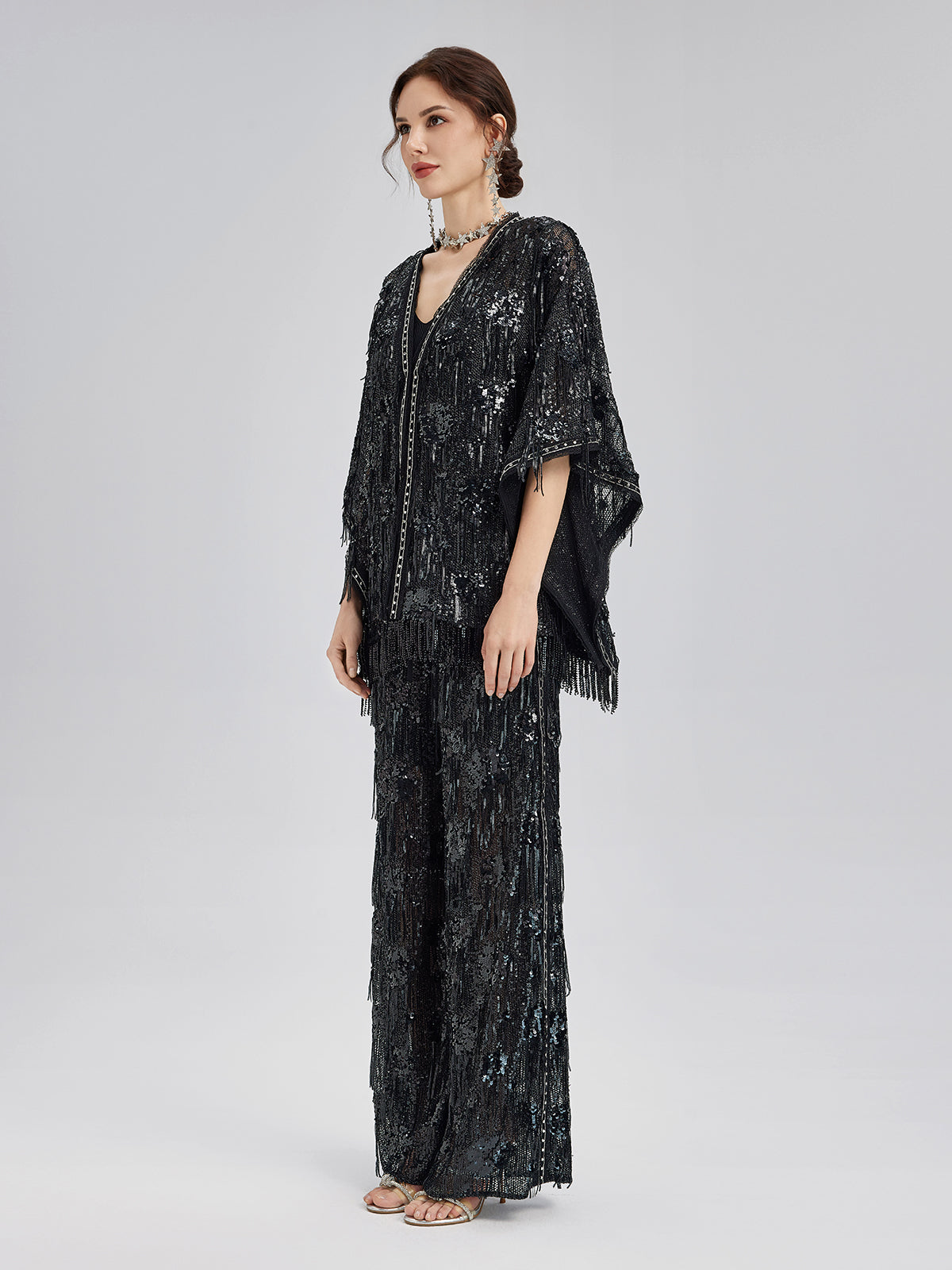 Custom Sequin Fringe Rock Cape