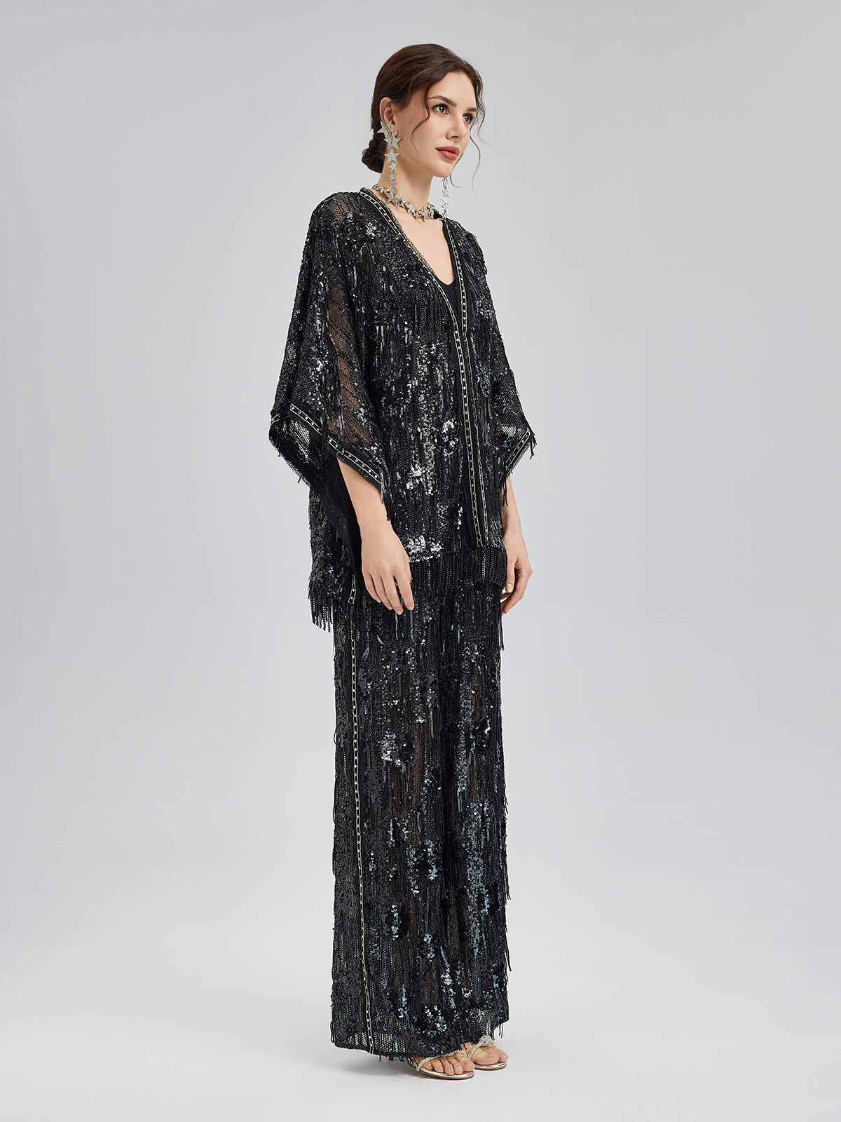 Custom Sequin Fringe Rock Cape