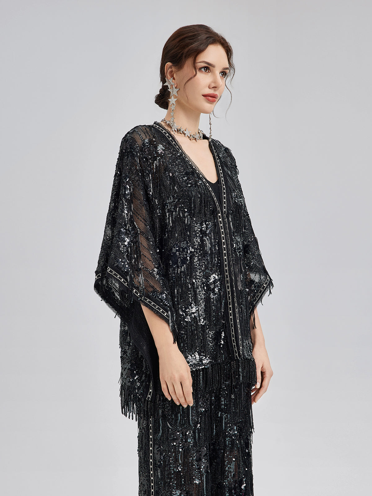 Custom Sequin Fringe Rock Cape