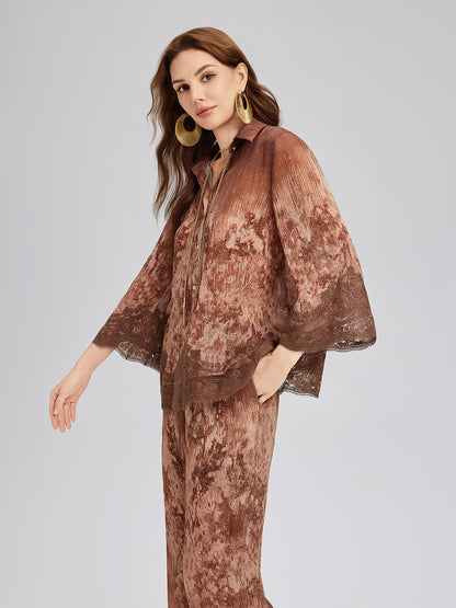 Ombre Lace Panel Shirt