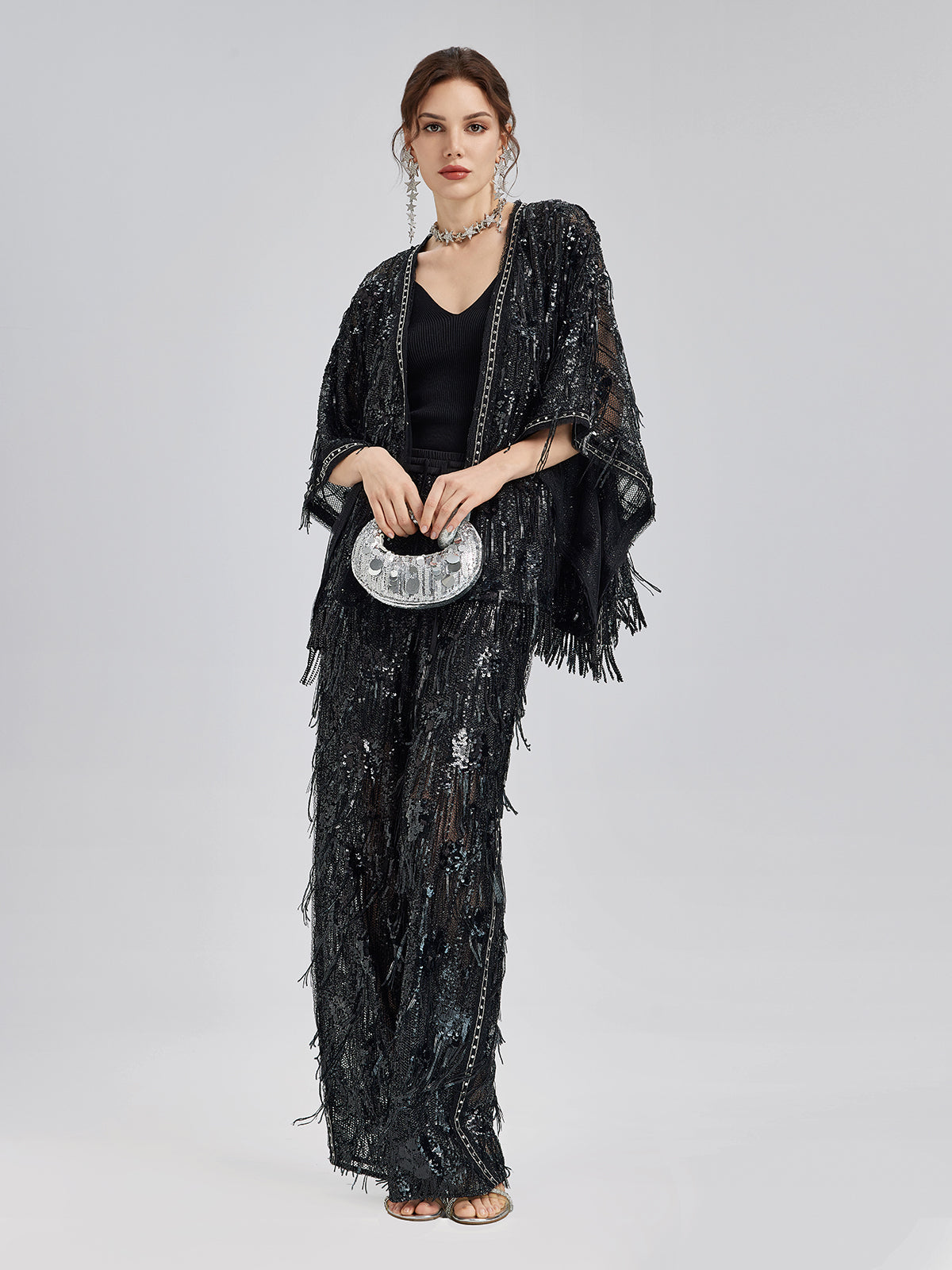 Custom Sequin Fringe Rock Cape