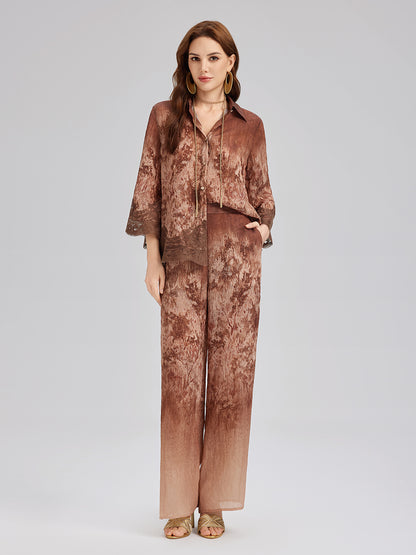 Ombre Lace Trim Pants