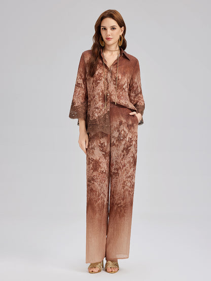 Ombre Lace Panel Shirt