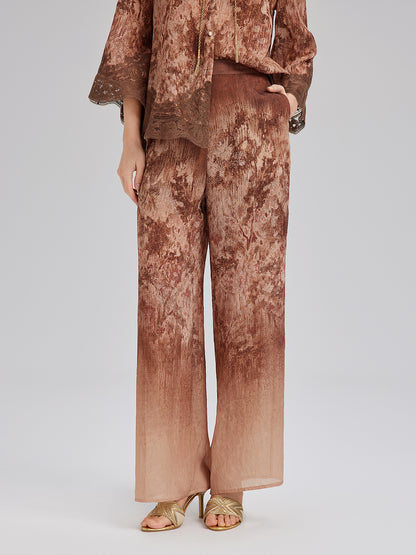 Ombre Lace Trim Pants