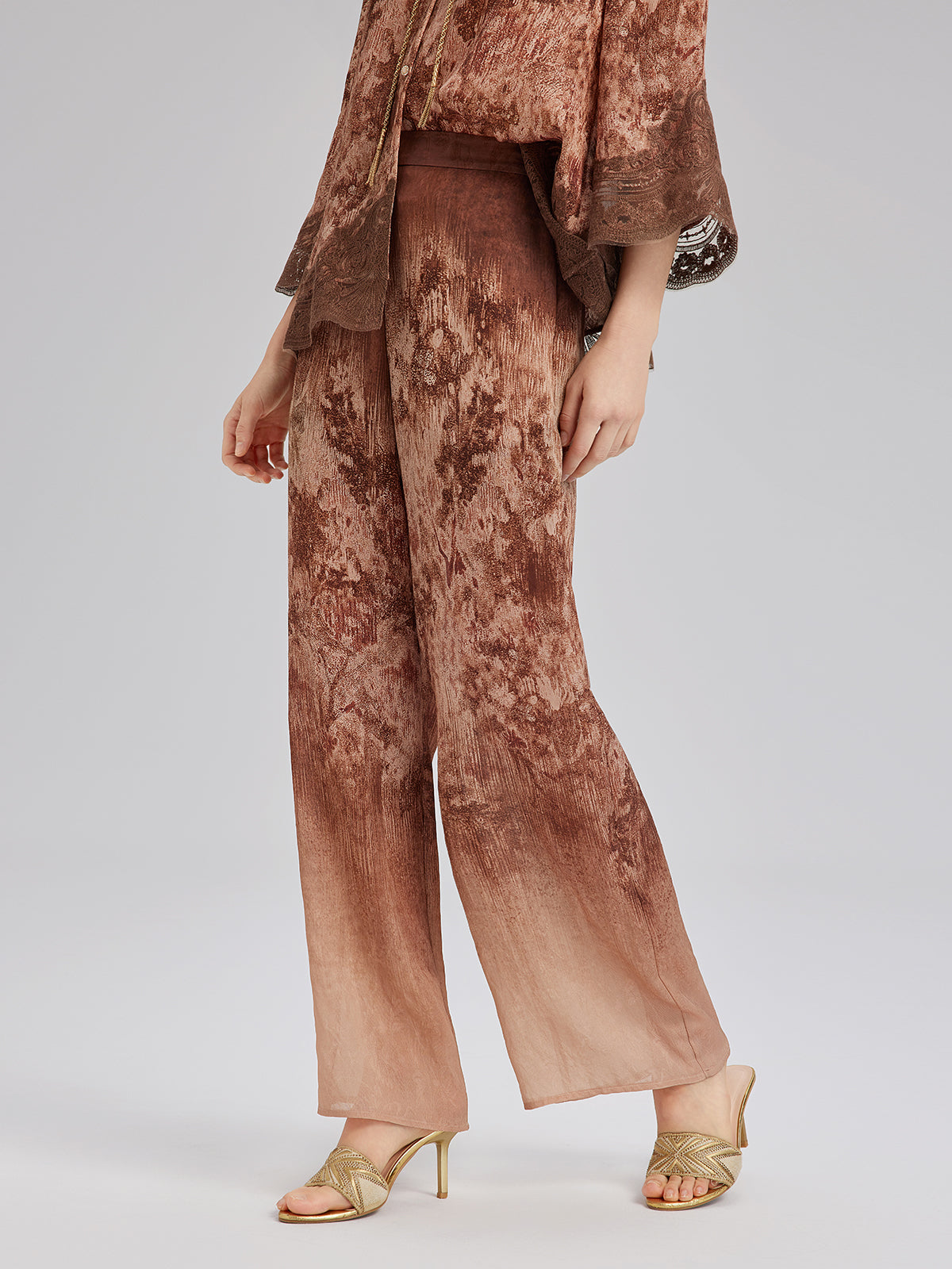 Ombre Lace Trim Pants