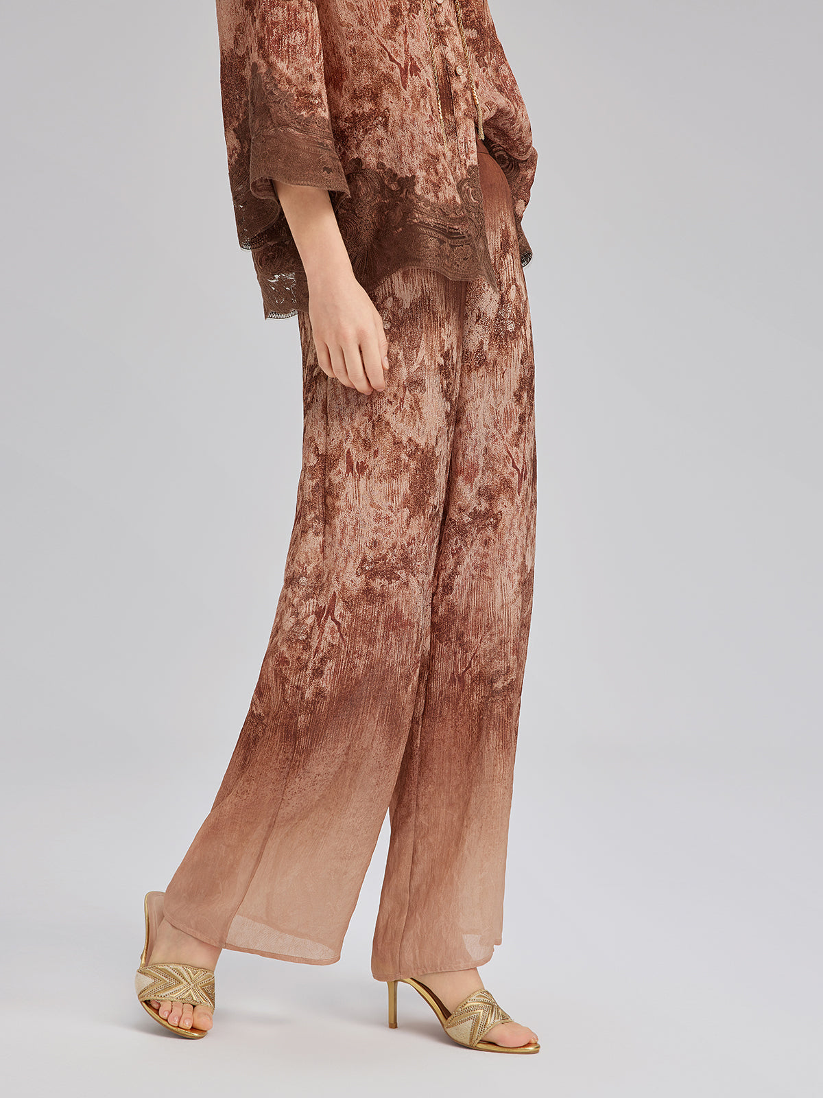 Ombre Lace Trim Pants