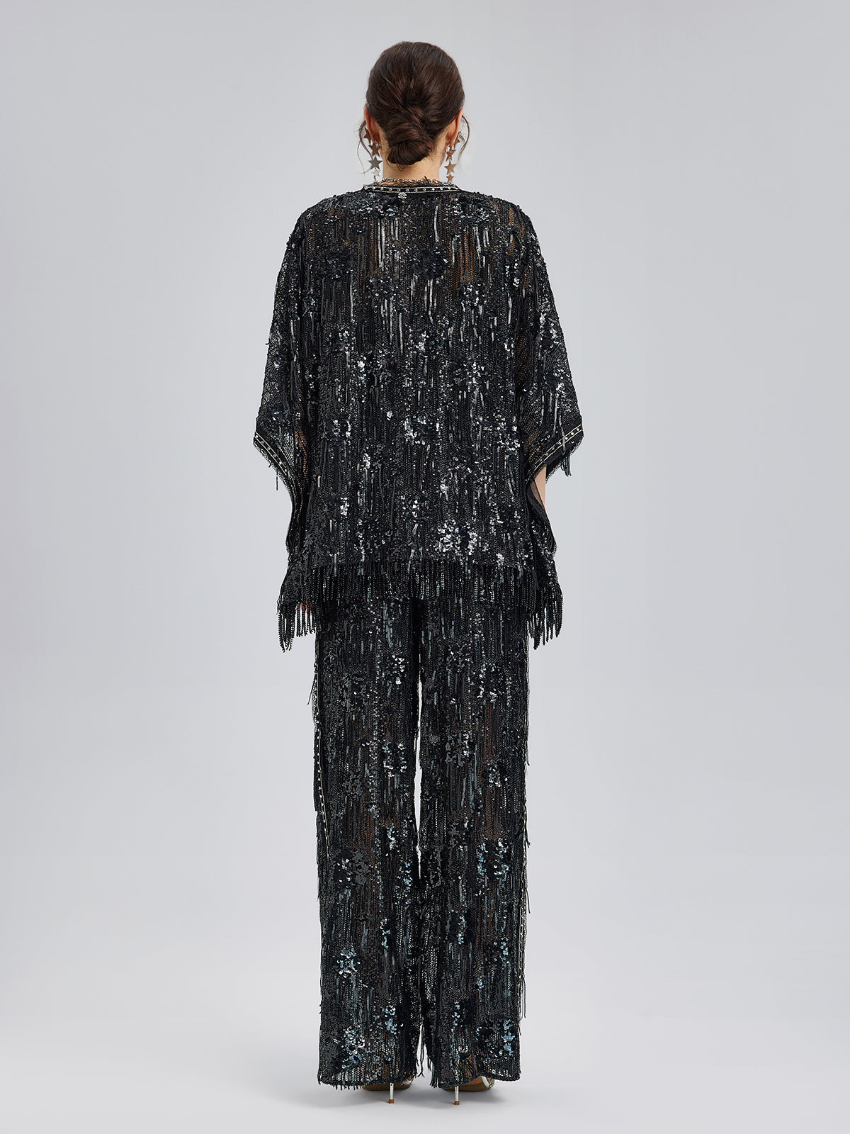 Custom Sequin Fringe Rock Cape