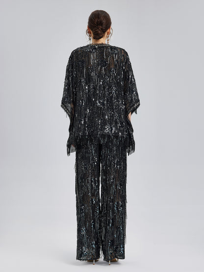 Custom Sequin Fringe Rock Cape