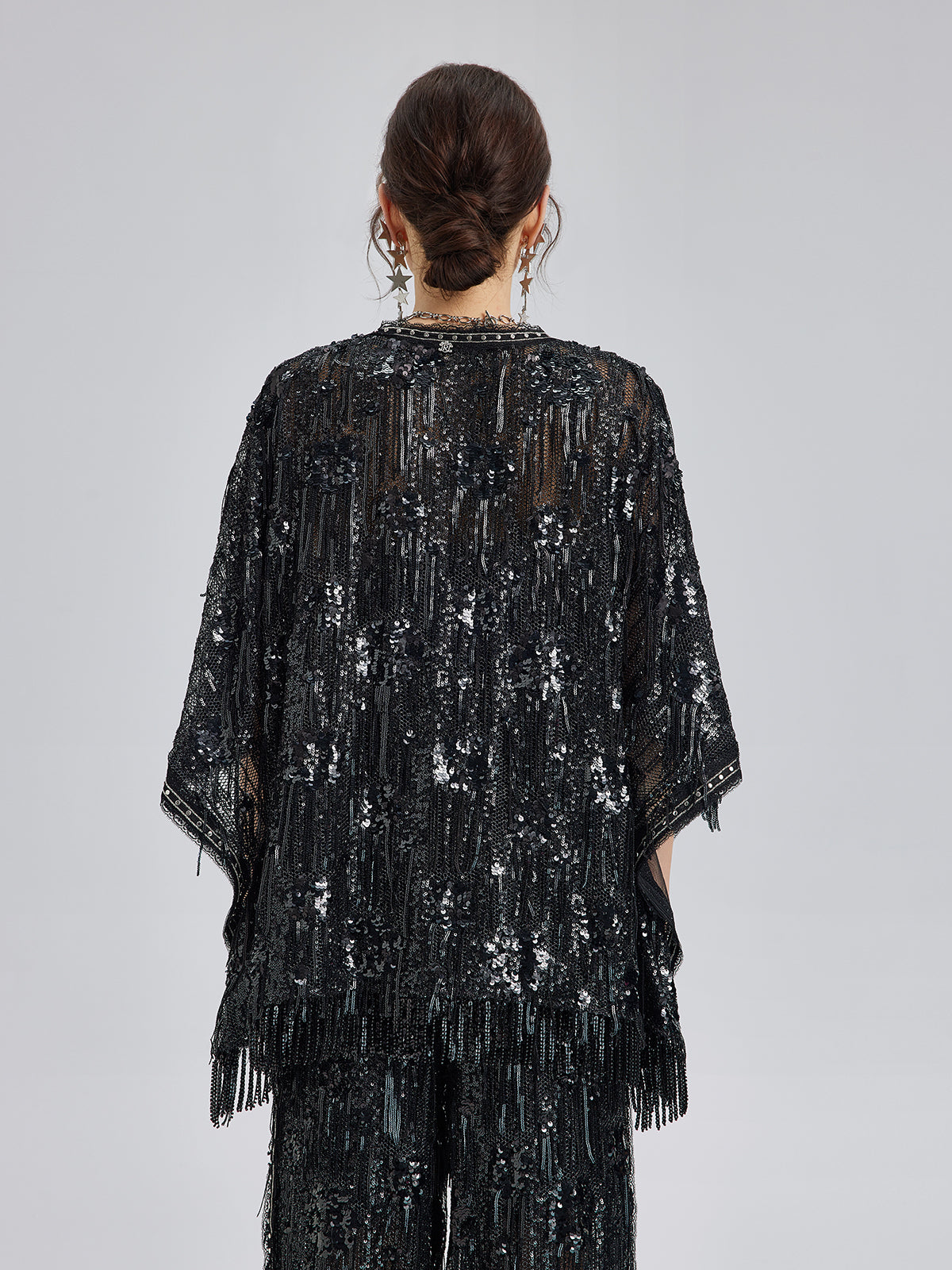 Custom Sequin Fringe Rock Cape