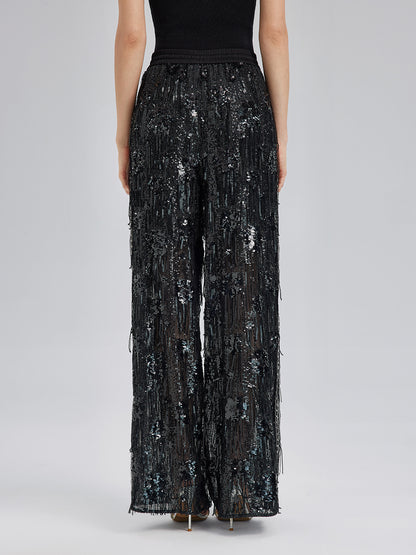 Custom Sequin Fringe Rock Pants