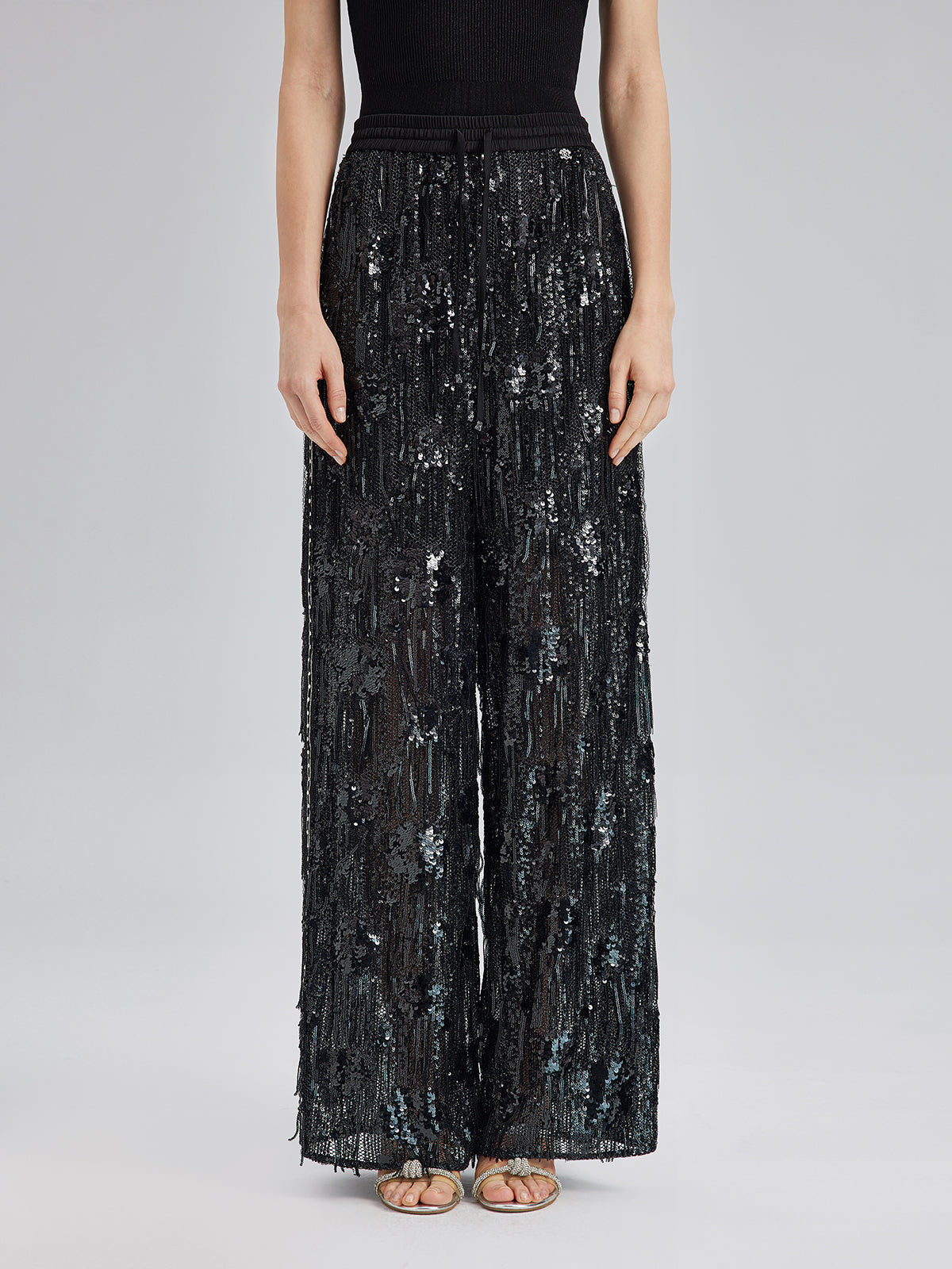 Custom Sequin Fringe Rock Pants