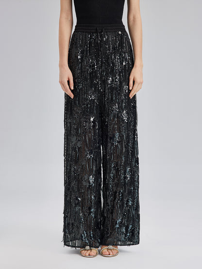 Custom Sequin Fringe Rock Pants