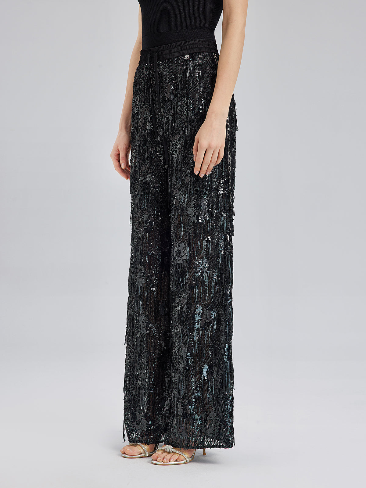 Custom Sequin Fringe Rock Pants