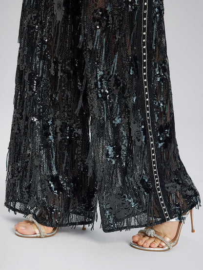 Custom Sequin Fringe Rock Pants