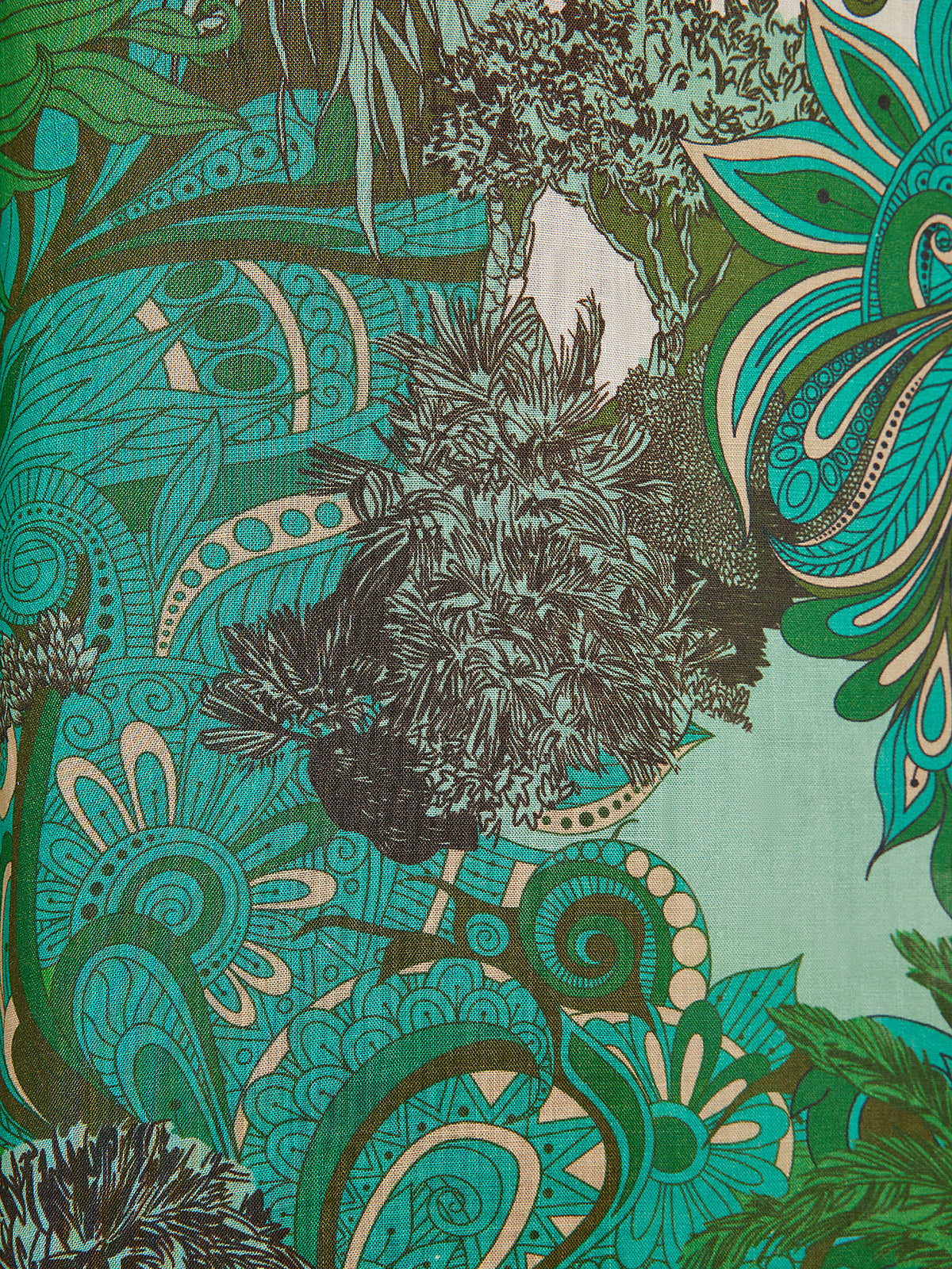 Elastic Waist Floral Printed Ramie Pants