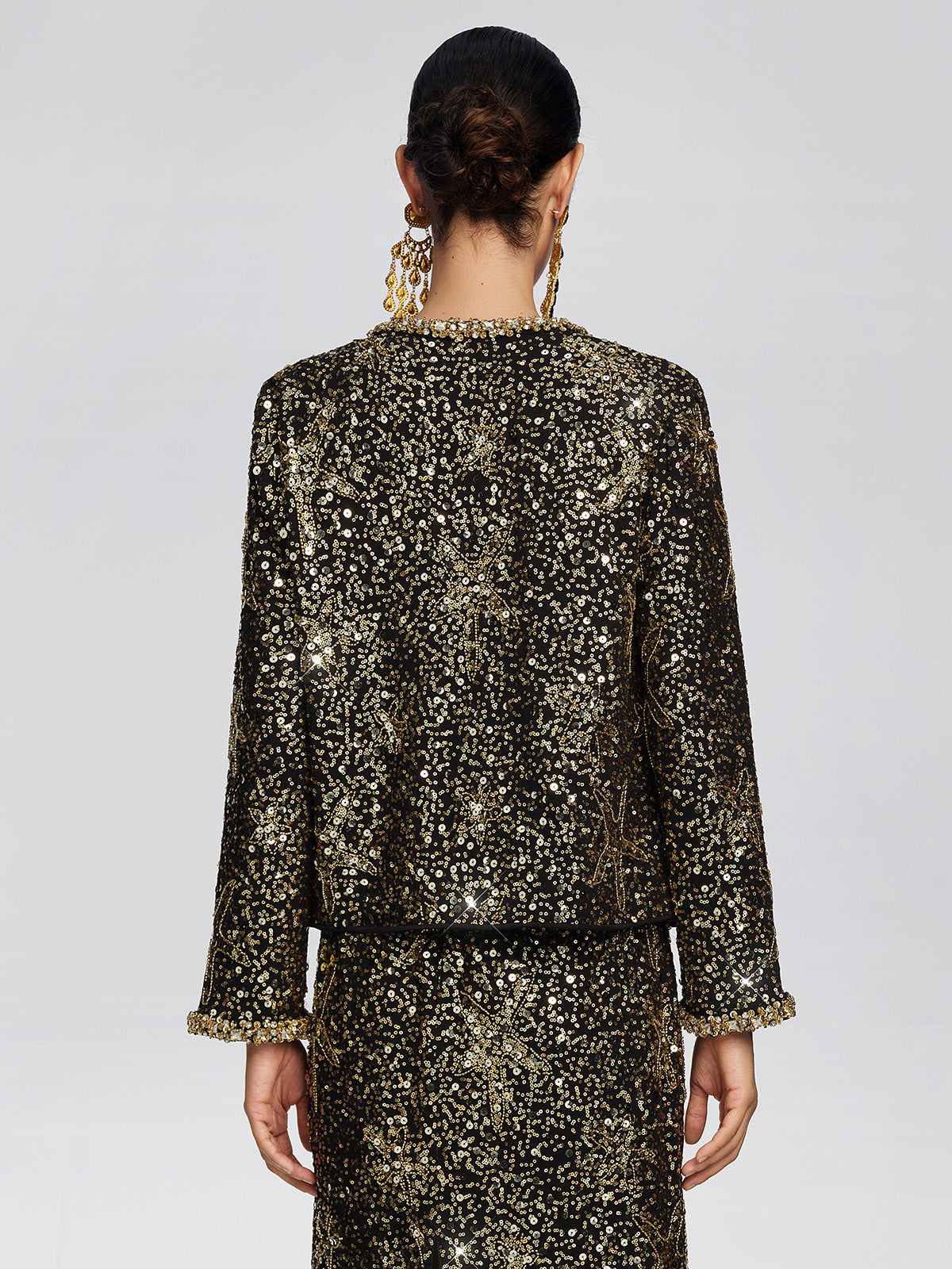 Gold Sequin Star Beaded Jacket