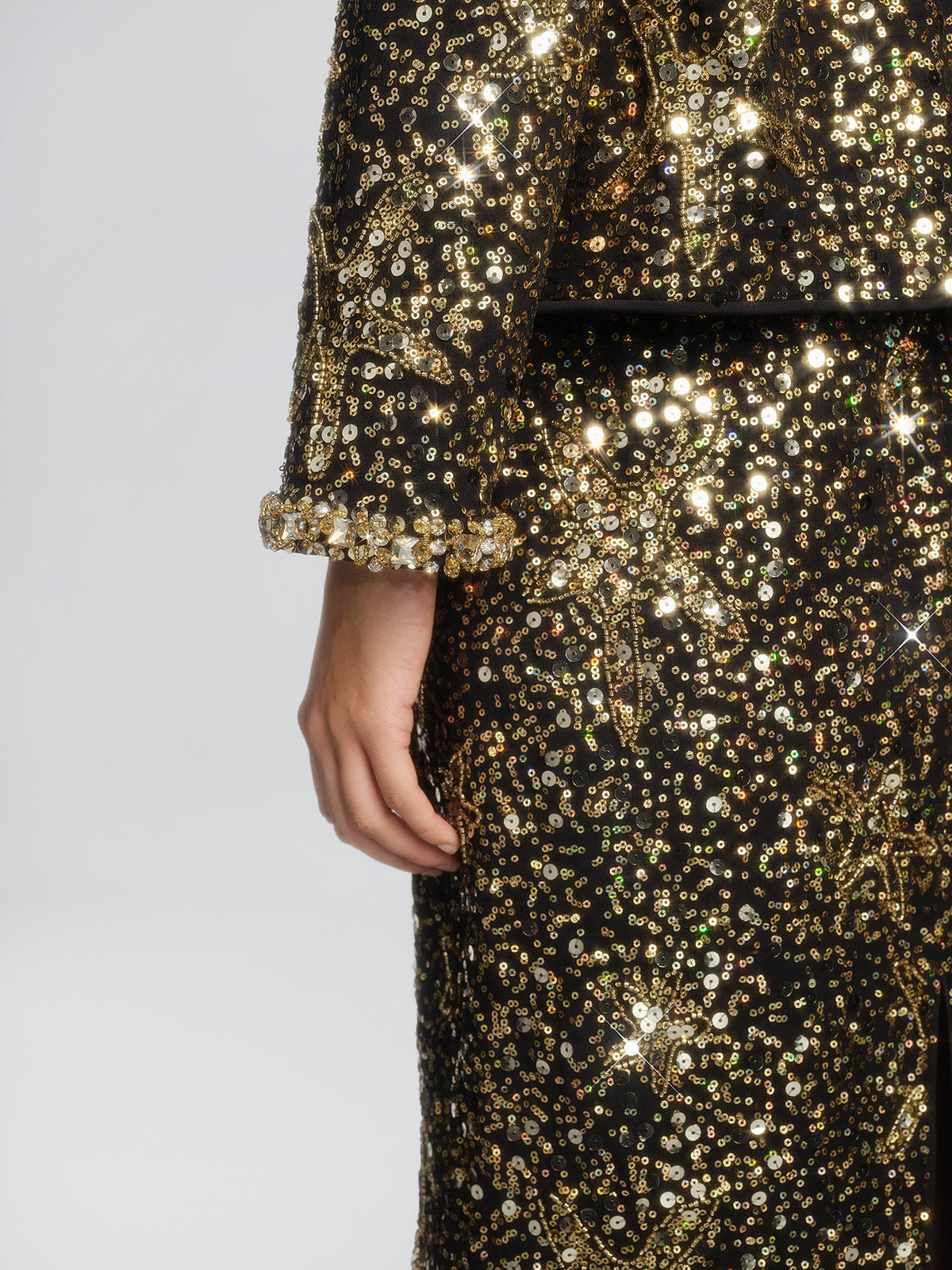 Gold Sequin Star Beaded Jacket