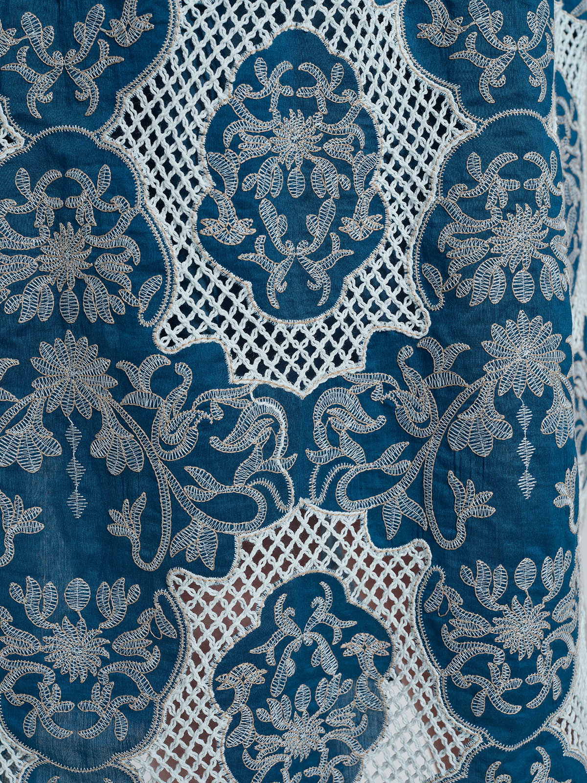 Cutwork Embroidered Beaded Straight Dress