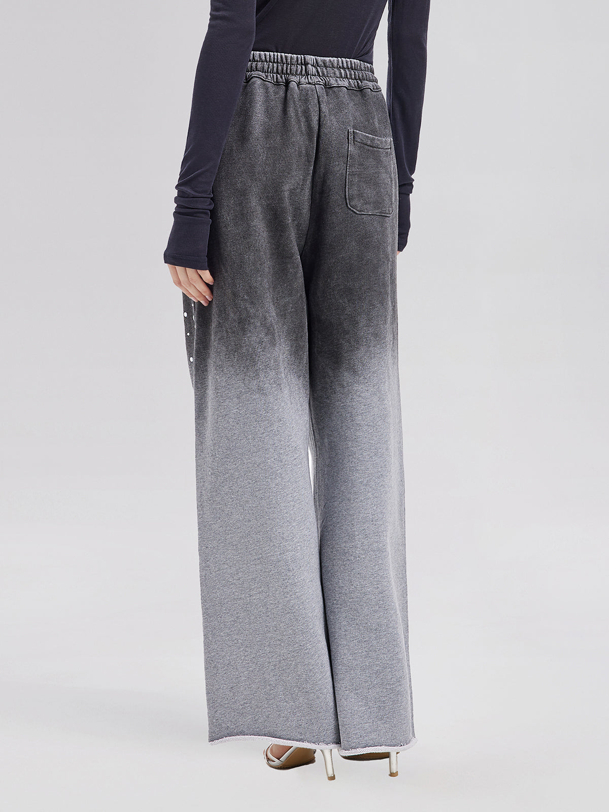 Gradient Starry Beaded Knit Pants