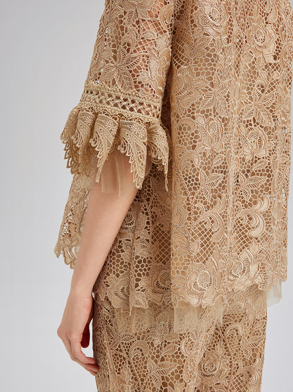 Handcrafted Ribbed Lace Bohemian Top