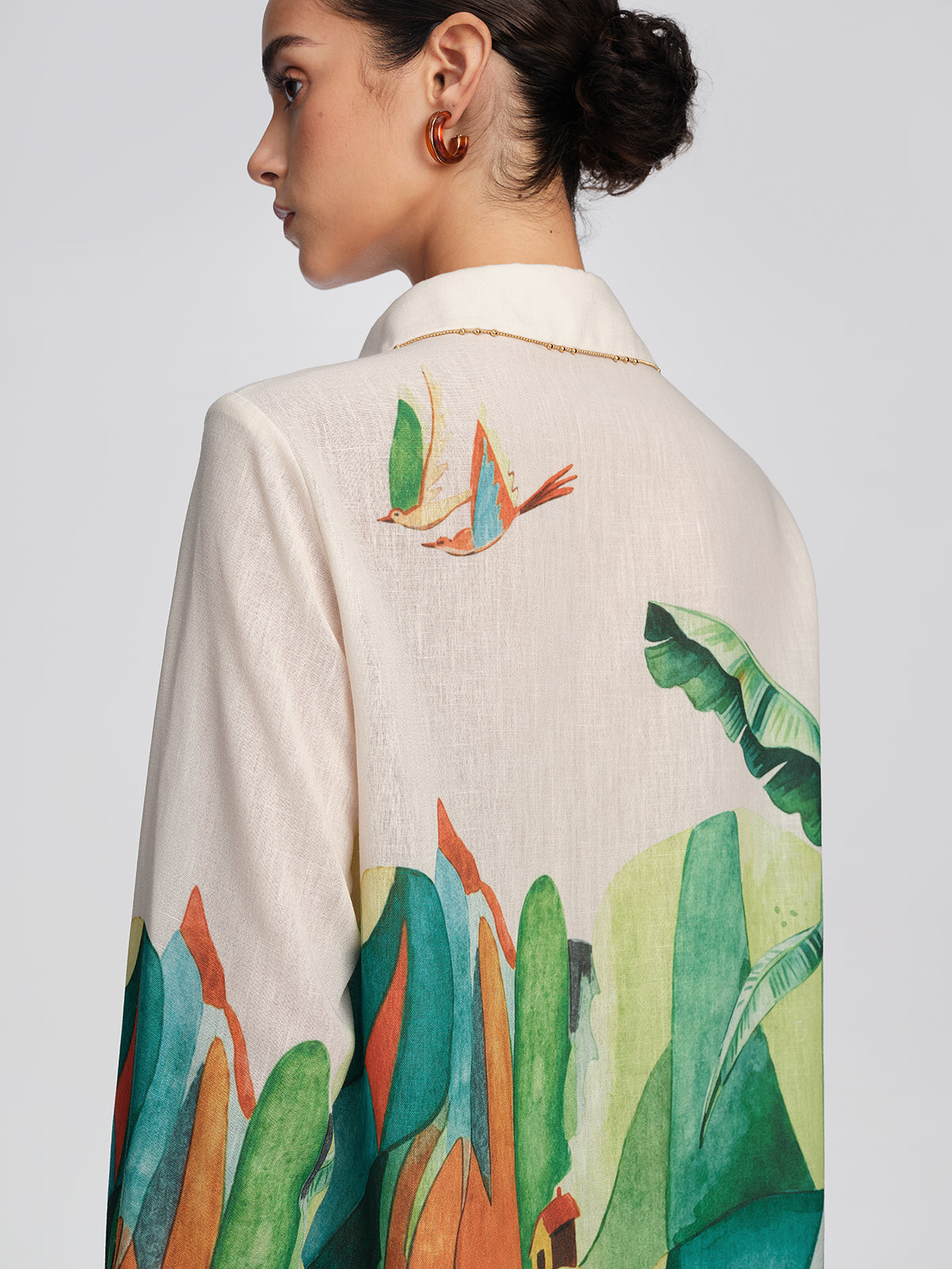 Beaded Tropical Abstract Print Set