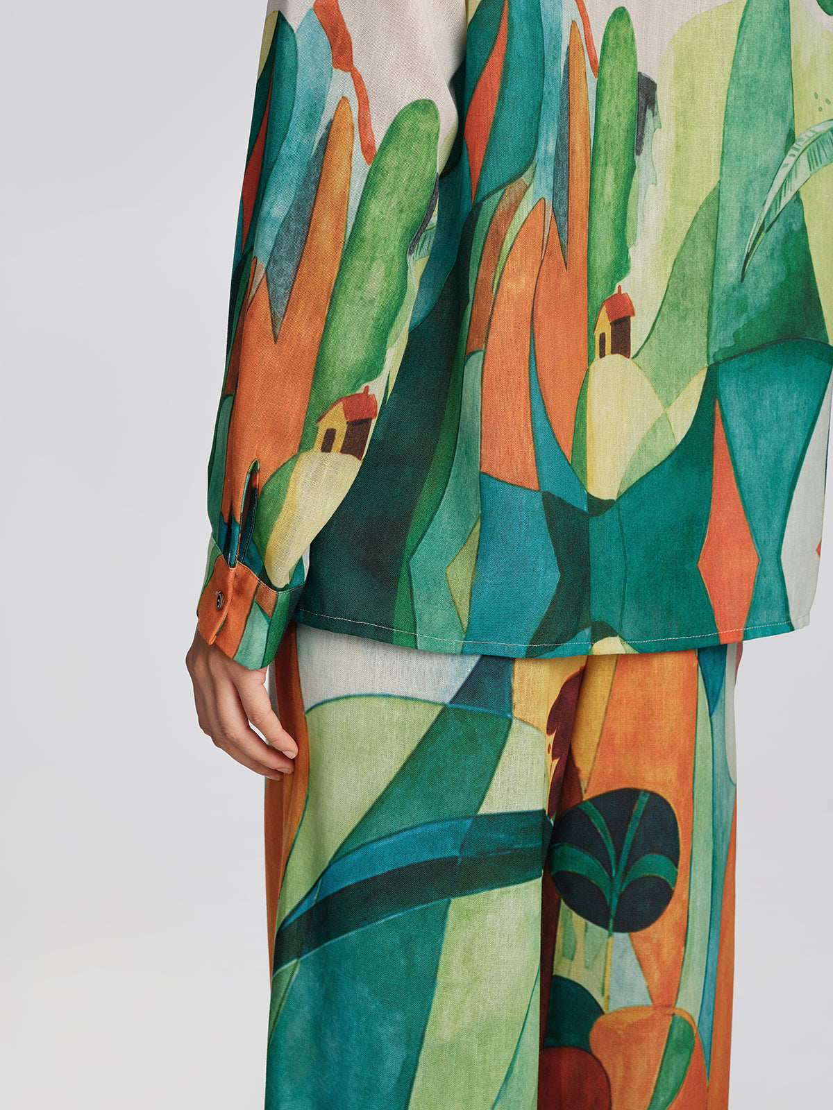 Beaded Tropical Abstract Print Set