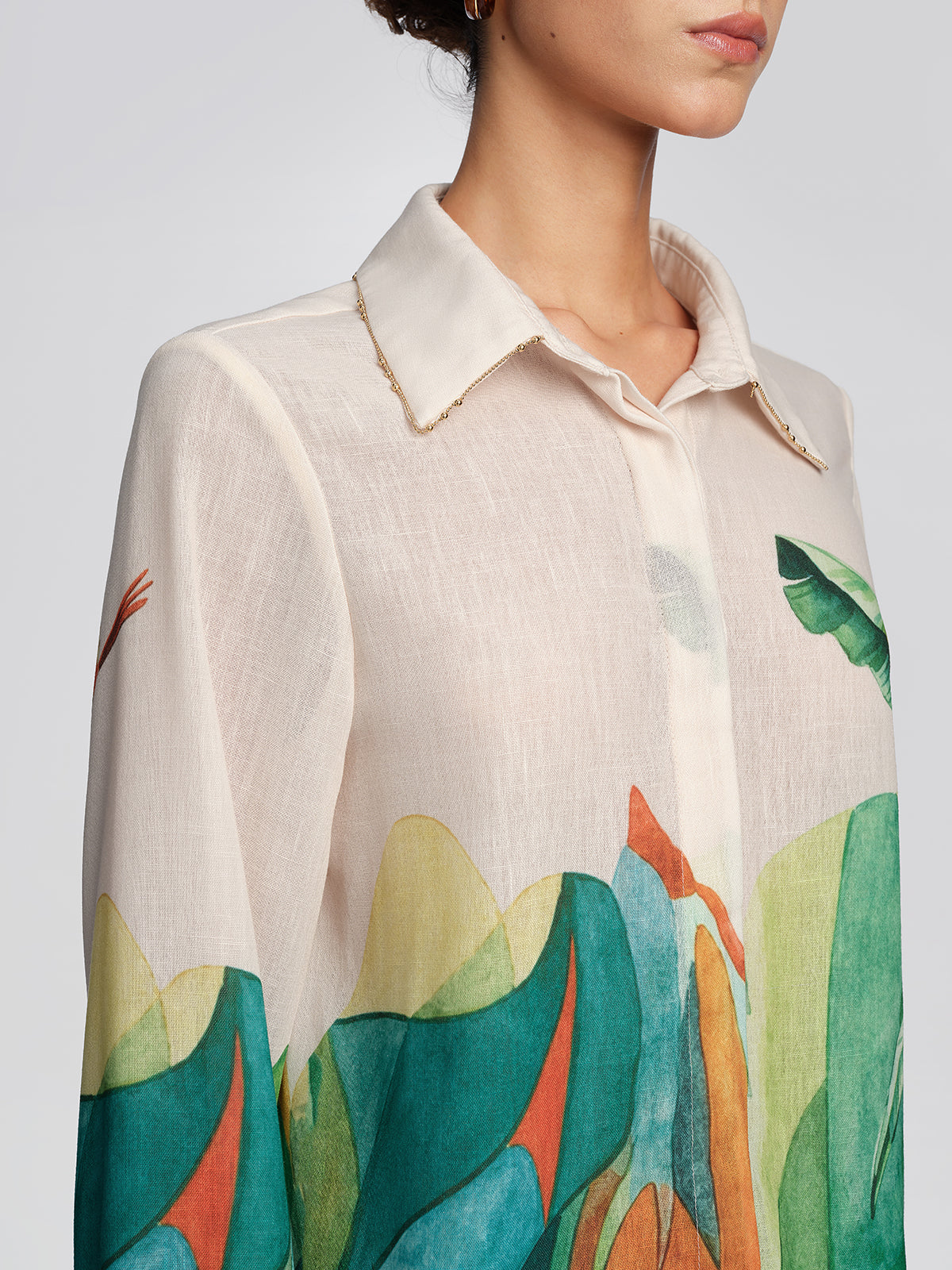 Beaded Tropical Abstract Print Set