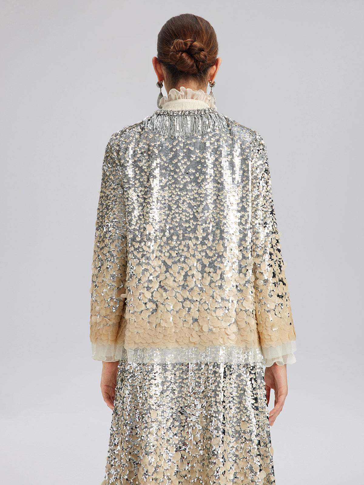Luxurious Beaded Ombre Fringe Jacket