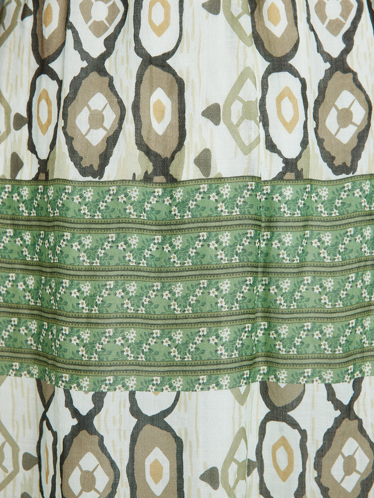 Final Sale | Elastic Waist Patchwork Ramie Skirt