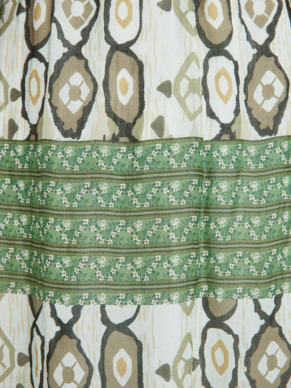 Final Sale | Elastic Waist Patchwork Ramie Skirt