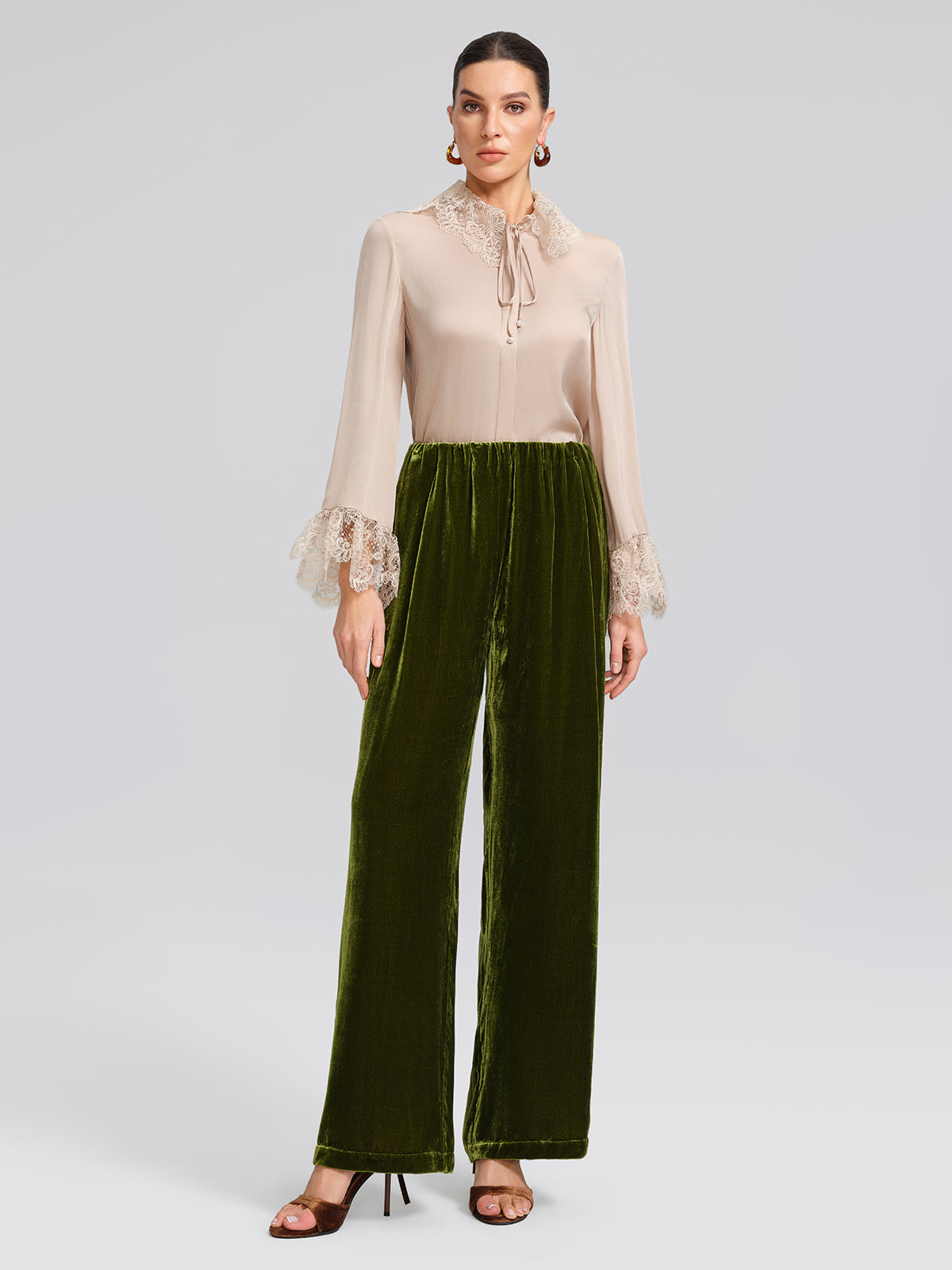 Silk Lace Collar Shirt