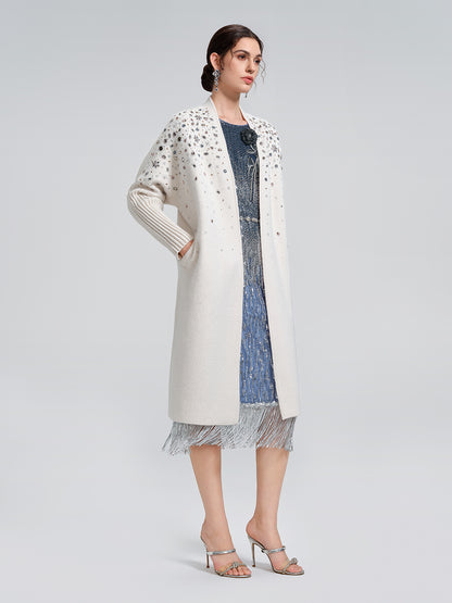 Multicolor Crystal Beaded Embellished Coat