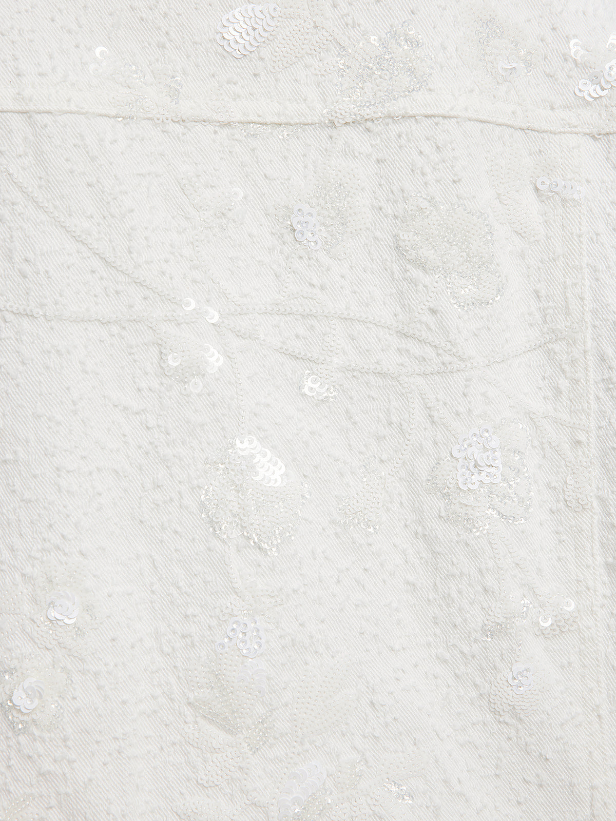 Sequin Soft Denim Stand-Collar Vest